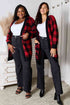 Plaid Open Front Cardigan with Pockets - Mulberry Skies