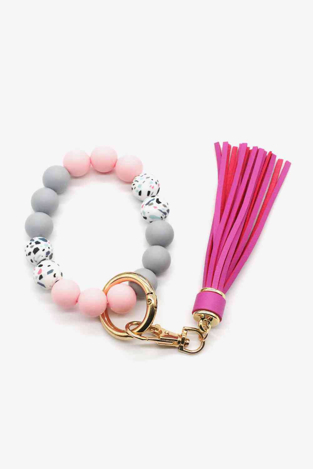 Multicolored Beaded Tassel Keychain-Mulberry Skies