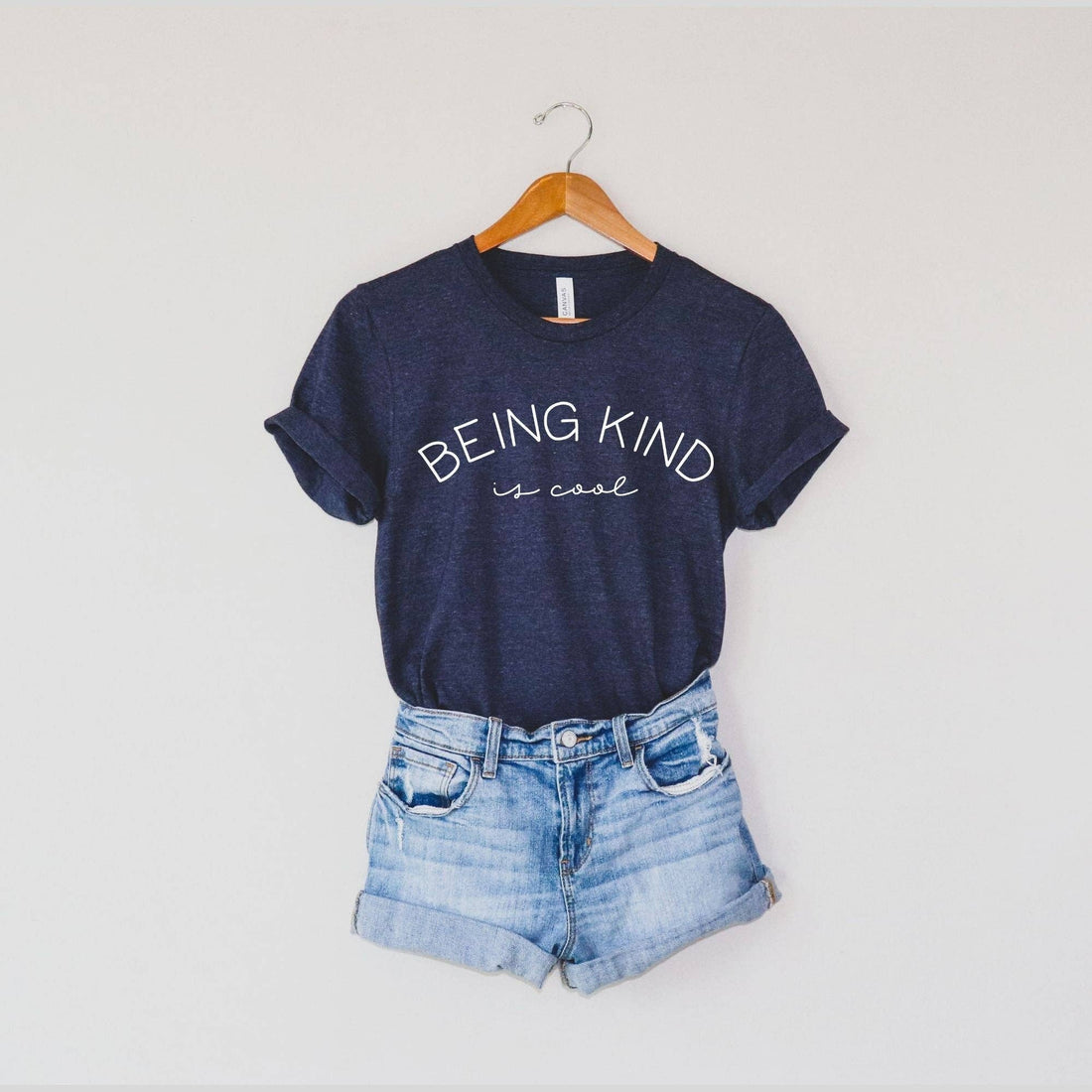 Dark Gray Kind Is Cool Graphic Tee-Mulberry Skies