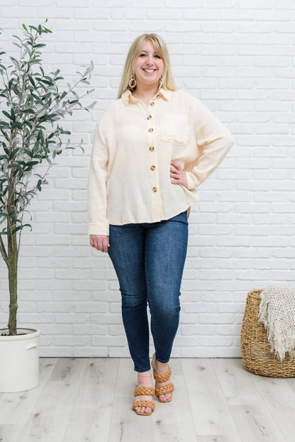 Want The Best Button Up Top-Mulberry Skies